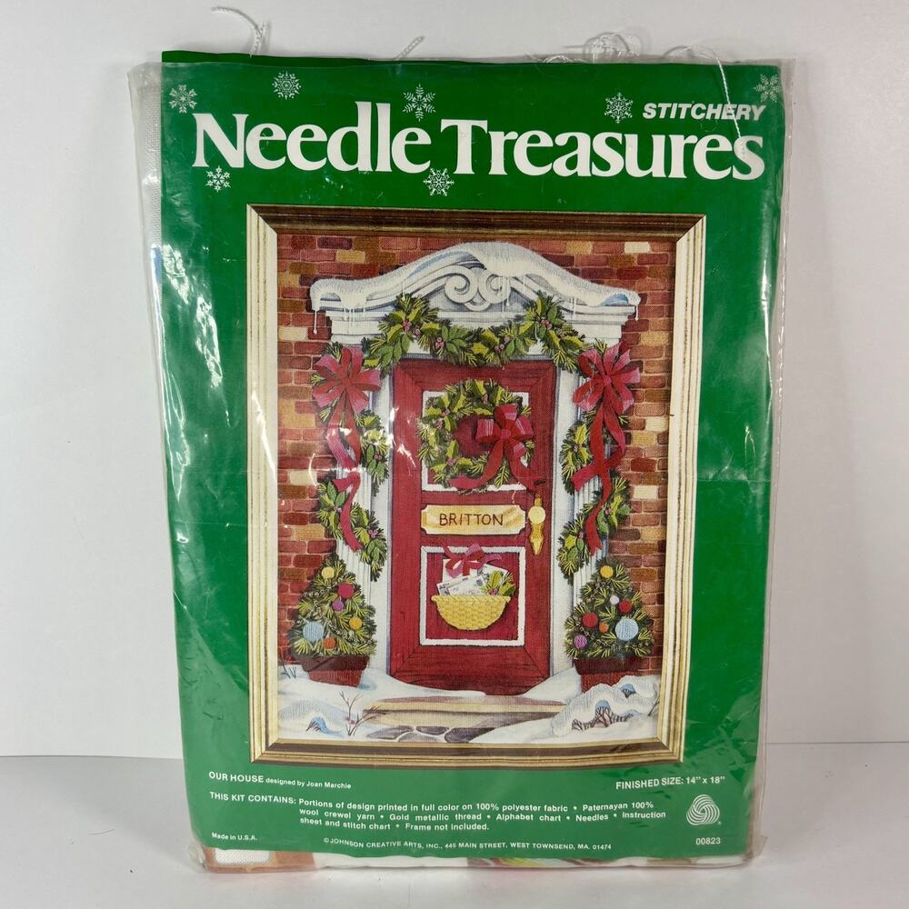 Needle Treasures Holiday Door Christmas Cross Stitch Our House Open pkg Complete